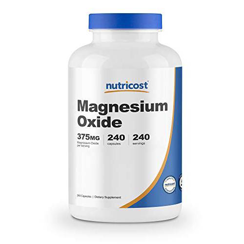 Nutricost Magnesium Oxide 375mg, 240 Capsules - 210mg of Magnesium, Non-GMO, Gluten Free