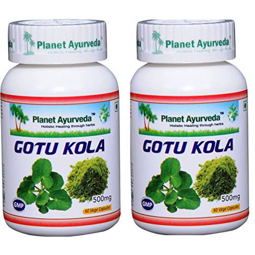 Planet Ayurveda Gotu Kola, 500mg Veg Capsules - 2 Bottles