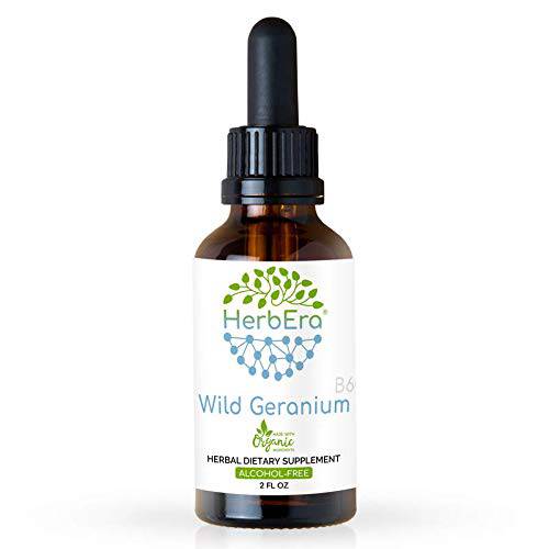 Wild Geranium B60 Alcohol-Free Herbal Extract Tincture, Concentrated Liquid Drops Natural Wild Geranium (Geranium maculatum, Cranesbill) Dried Root (2 fl oz)
