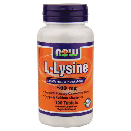 Now Foods Lysine 500 mg, 100 tablets (Pack of 2)