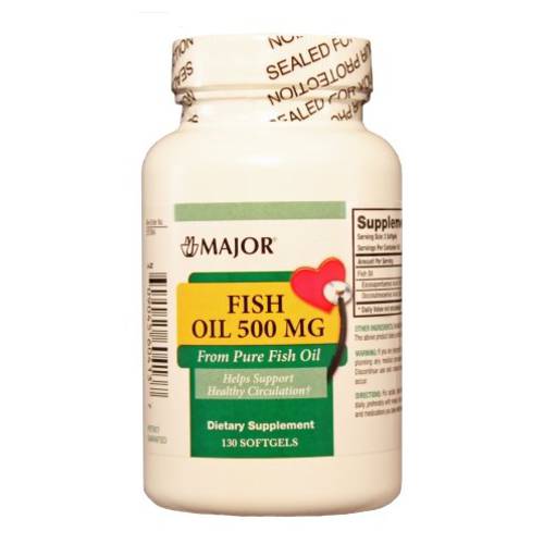 (3 Pack) Major Omega-3 Minis Fish Oil 500mg, 130 Ct (Pack of 3)