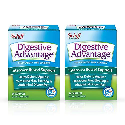 Intensive Bowel Support Capsules, Digestive Advantage (96 Count In A Box) - Helps Defend Against Occasional Gas, Bloating, Abdominal Discomfort and Diarrhea*, Supports Digestive & Immune Health* (Pack of 2)