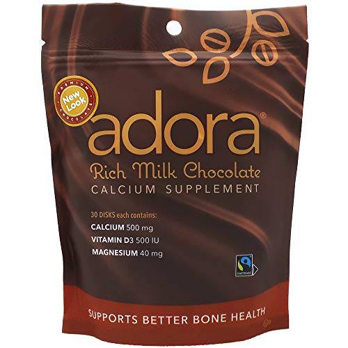 Adora Calcium Supplement Made with Milk Chocolate 500 MG (30 Pieces)