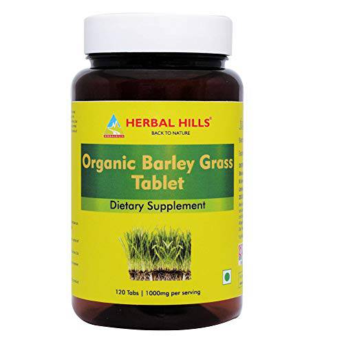 Herbal Hills Organic Barley Grass Tablets | 120 Count | Rich in Vitamin, Fibers, Minerals, Antioxidants and Protein | Support Immune System and Digestion | Vegan Friendly Superfood