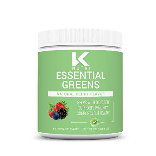 K Nutri Supergreens [30 Servings] Organic Superfood Powder - Fruit & Vegetable Blend Helps Detox, Immunity, Digestion, Energy, Gut Health - Naturally Flavored & Sweetened - Greens Supplements