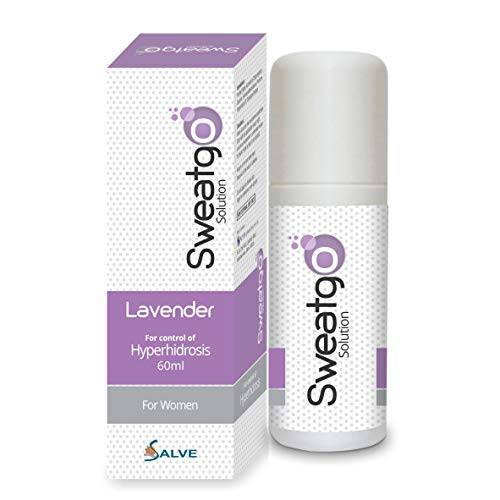 Sweat Go Rollon Antiperspirant, for Excessive Sweating and hyperhidrosis | Clinical Strength | for Palms, Armpit and feet | Lavender for Women - 60 ML