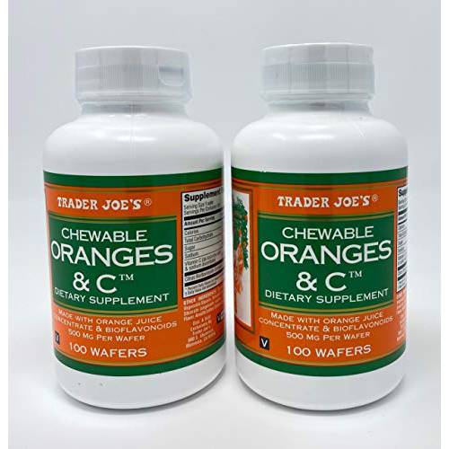 2 Bottles Trader Joe’s Chewable Oranges & C Dietary Supplement