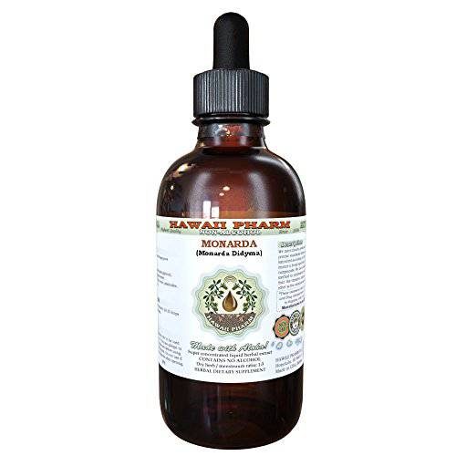 Monarda Alcohol-Free Liquid Extract, Monarda (Monarda Didyma) Dried Herb Glycerite Natural Herbal Supplement, Hawaii Pharm, USA 2 oz