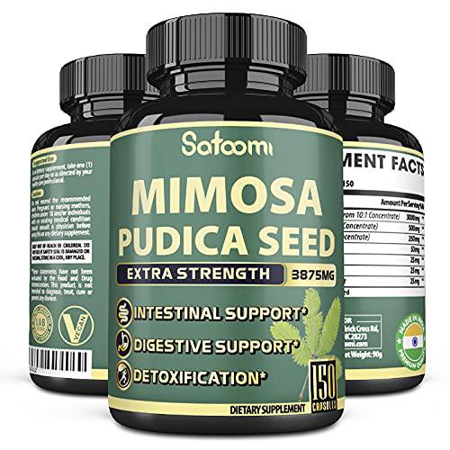 Pure Mimosa Pudica Seed Extract Capsules - 5 Month Supply - Extra 6 Essential Ingredients Equivalent to 3875mg - Support Healthy Digestion, Immune and Body - 150 Vegan Capsules