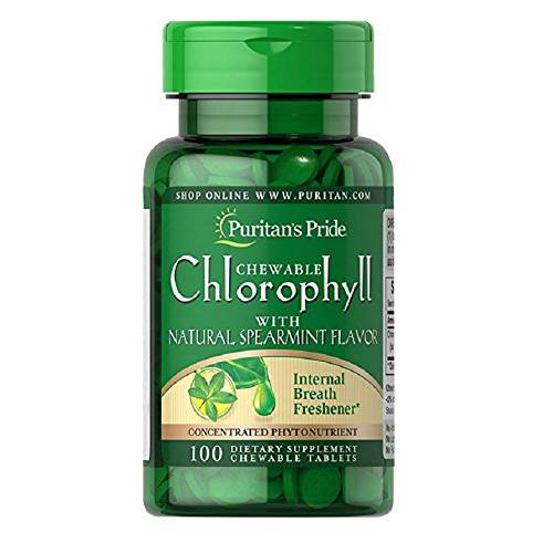 Puritan’s Pride Chewable Chlorophyll with Natural Spearmint Flavor, 100 Count