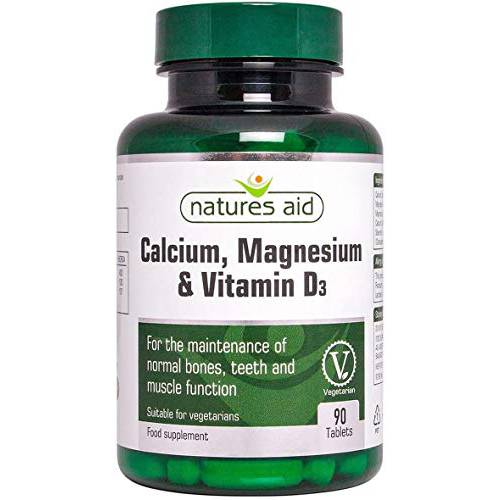 Natures Aid Calcium, Magnesium & D3 90 Tablets. Suitable for Vegans.