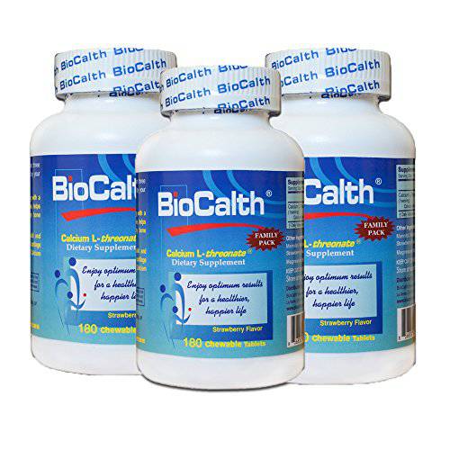 BioCalth® Chewable L-threonate Calcium Tablets, Strawberry Flavor, Patented Calcium Supplement