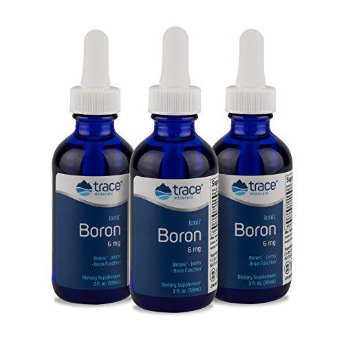 Trace Minerals | Liquid Ionic Boron | 6 mg Boron | Supports Normal Bone Metabolism, Brain Function & Joint Health | With Ionic Trace Minerals, Magnesium + Chloride | 144 Servings, 2 fl oz (3 Pack)