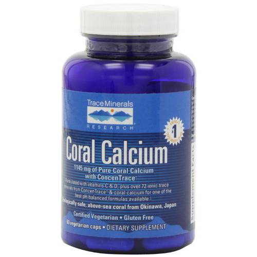 Trace Minerals Research Coral Calcium, Vegetarian Caps, 60 Vegetarian Caps, Bone Health, Immunity