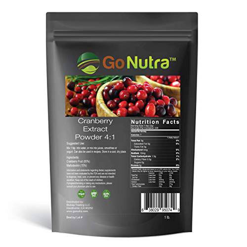 Cranberry Extract Powder 4:1 Strength 1 lb. Potent Whole Cranberries Powder Non-GMO Dairy-Free