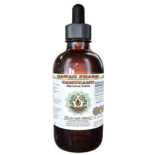 HawaiiPharm Camu Camu Alcohol-Free Liquid Extract, Camu Camu (Myrciaria Dubia) Dried Fruit Glycerite Herbal Supplement 2 oz