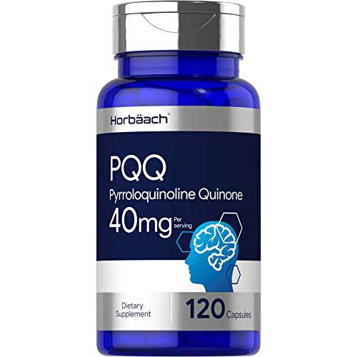 PQQ | 40mg | 120 Capsules | Maximum Strength | Non-GMO and Gluten Free Supplement | Pyrroloquinoline Quinone Disodium Salt | by Horbaach