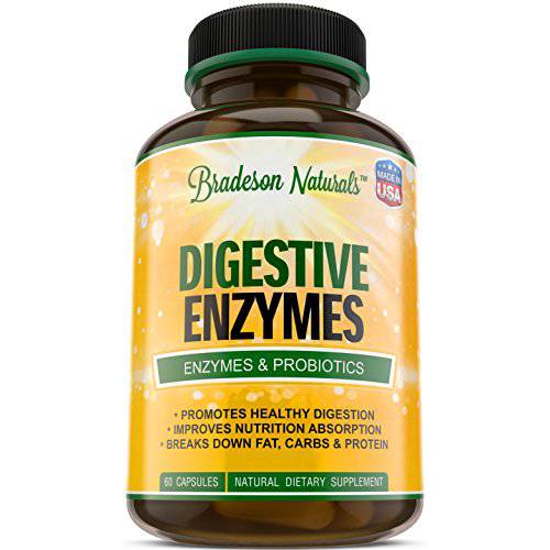Digestive Enzymes by Bradeson Naturals - Enzymes & Probiotics, Natural Dietary Supplement, 60 Capsules