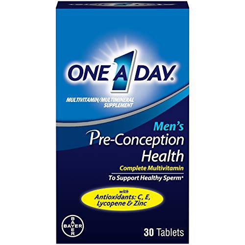 One A Day Men’s Pre-Conception Health Multivitamin to Support Healthy Sperm, Supplement for Men with Vitamin C, Vitamin E, Selenium, Zinc, and Lycopene, 30 Count