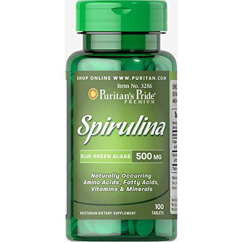 Puritan’s Pride Spirulina 500 mg-100 Tablets