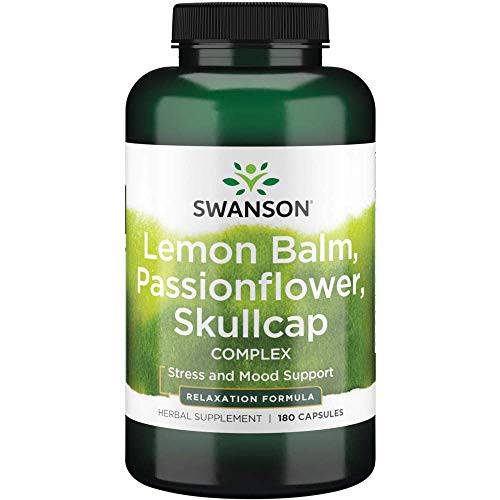 Swanson Lemon Balm Passion Flower Skullcap Complex 180 Capsules