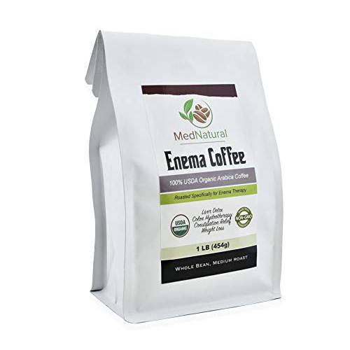 MedNatural Organic Enema Coffee – USDA Certified Organic Coffee for Liver Detox – Colon Hydrotherapy – Gerson Therapy – Constipation Relief – Weight Loss – Whole Bean -1 lb