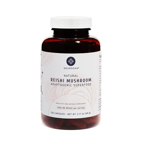 Neurogan Reishi Mushroom Capsules (120 Capsules) - 1000mg Ganoderma Lucidum per Serving - Helps to Support Mood & Healthy Immune Function - Non-GMO, Gluten Free
