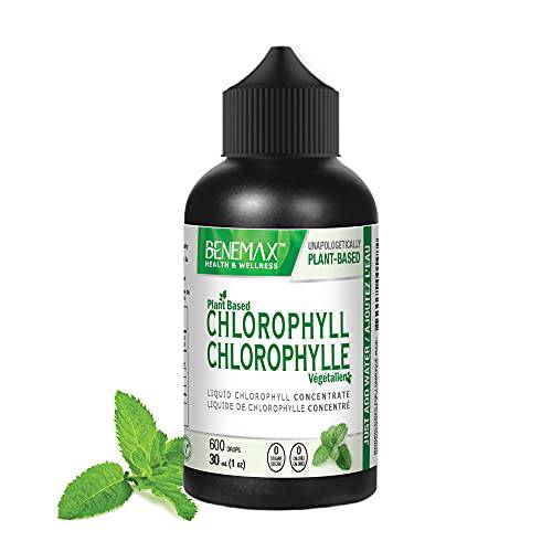 Plant-Based Chlorophyll Liquid Drops by Benemax | Energy Supplement, Immune Support, Natural Deodorant, Altitude Sickness Support | 10 Drops per Serving, 60 Servings in a 30ml Bottle