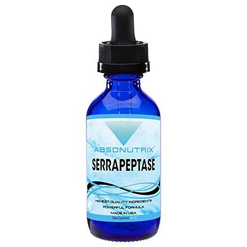 Absonutrix Serrapeptase Enzyme 120 Servings- 4 Fl oz - Large Bottle - Anti oxidant 250000 spu per Serving - Easy Absorption, Supports Healthy Sinuses