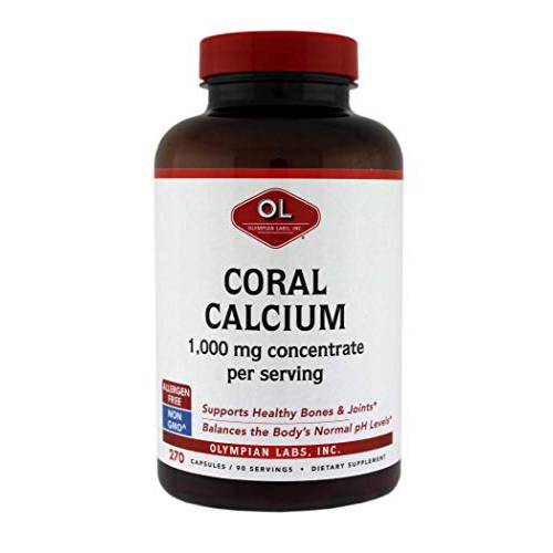 Olympian Labs Coral Calcium | 1g Per Serving | 1000 mg | 270 Capsules