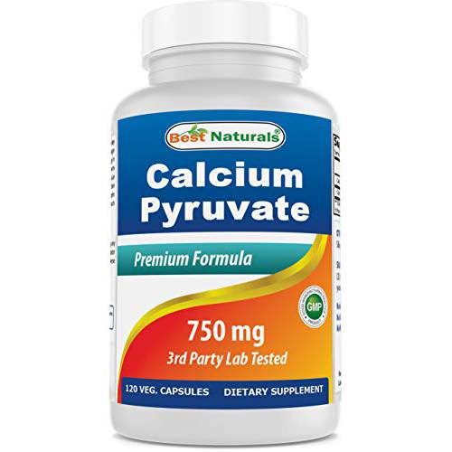 Calcium Pyruvate 750 mg 120 Capsules by Best Naturals (Pack of 3)