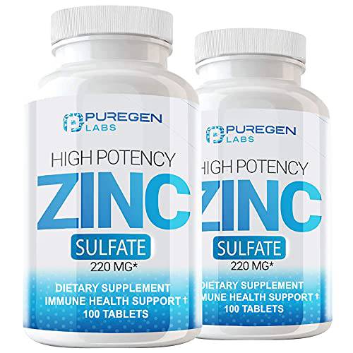 Zinc Sulfate 220 mg Dietary Supplement Tablets - 100 ea (Pack of 2) by Zinc Sulfate
