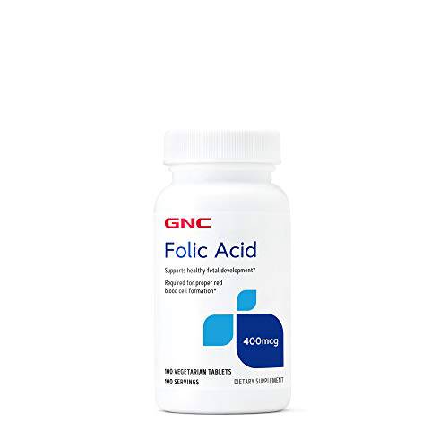 GNC Folic Acid 400mcg, Supports Healthy Fetal Development