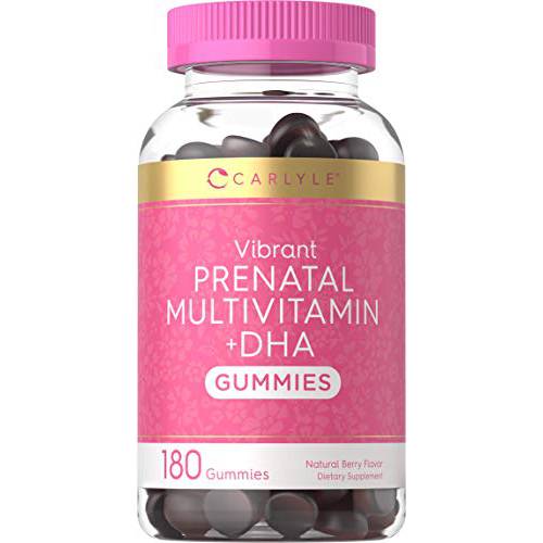Prenatal Vitamin Gummies | 36 Count | with DHA and Folic Acid | Non-GMO & Gluten Free Multivitamin | by Carlyle