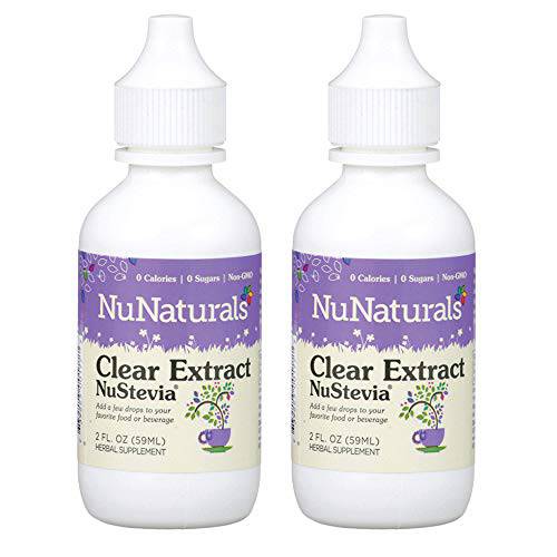 NuNaturals NuStevia Clear Extract Stevia Natural Liquid Sweetener, 2 Ounce, (2-Pack)