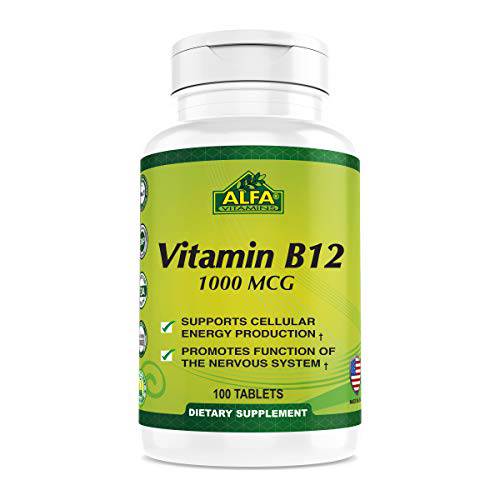 Vitamin B12 1000 Mcg 100 Tablets. Immune System. Nerves and Brain Health. Metabolism