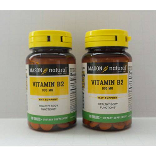 2 Pack Special of MASON NATURAL B-2 100 MG TABLETS 100 per bottle