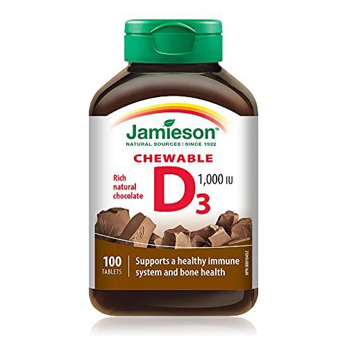 Jamieson Natural Chocolate Flavour Chewable Vitamin D 1,000 IU 100 Tablets