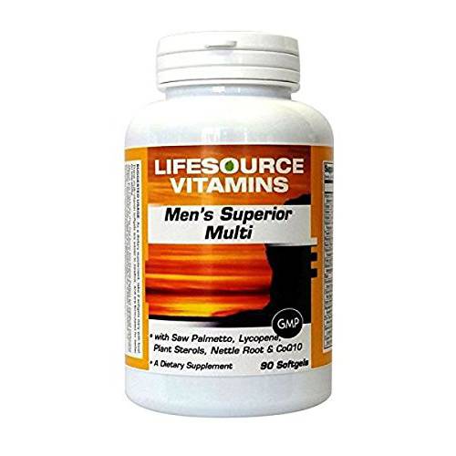LifeSource Vitamins Men’s Superior Multi Vitamin - 90 softgels Specifically for Men Over 40 -