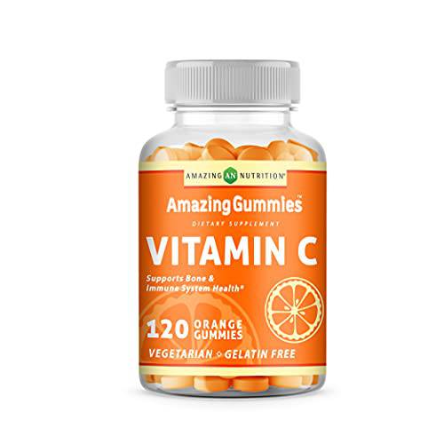 Amazing Formulas Vitamin C Supplement (Non-GMO, Vegan) - Promotes Immune Function* - Supports Healthy Aging* - Supports Overall Health & Well-Being* (Gummies (Orange Flavor), 120)
