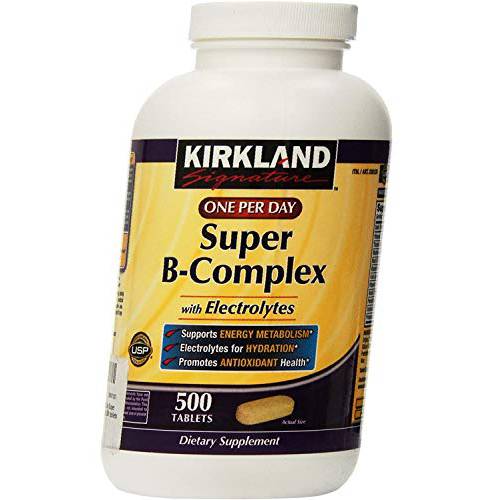 Kirkland Signature One Per Day Super B-Complex with Electrolytes,500 Tablets - 3 Pack