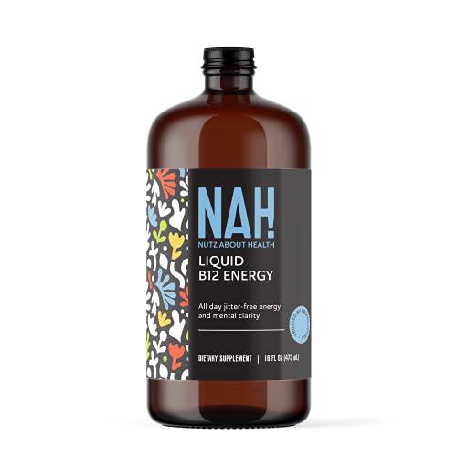 NUTZ ABOUT HEALTH B12 Liquid Vitamin 9000 mcg (32 Daily Servings) - Made in USA, Gluten Free, All Day Energy & Mental Clarity, 16 fl oz