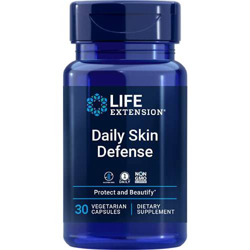 Life Extension Daily Skin Defense – Skin Beauty Health Formula Supplement Pills for Hydration and Healthy Collagen Production Support – Non-GMO, Once Daily, Vegetarian, Gluten-Free – 30 Capsules