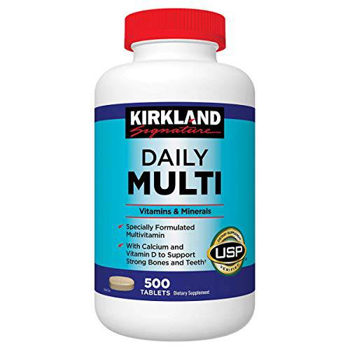 Kirkland Signature Daily Multi Vitamins & Minerals Tablets, 500-Count Bottle (2 Pack)