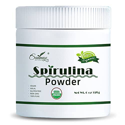 SUNMAX NATURAL Organic Spirulina Powder, Vegan Gluten Free Green superfood, Rich in Vitamins and Minerals, Protein, Large Package, 28 Ounces,