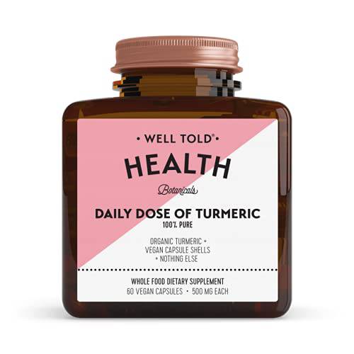 Turmeric Root Capsules - Well Told Health Turmeric Supplement - 500mg Pure Turmeric Capsules to Support Healthy Inflammatory Response, Non-GMO + Vegan (60 Capsules)
