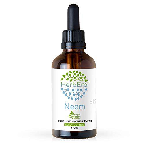 Neem B120 Alcohol-Free Herbal Extract Tincture, (Azadirachta Indica) Dried Leaf (4 fl oz)