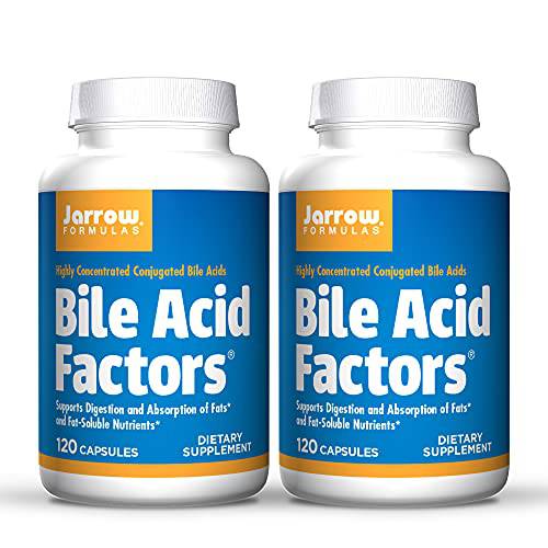 Jarrow Formulas Bile Acid Factors - 120 Capsules, Pack of 2 - High Potency Bile Acid Formulation - Supports Digestion and Absorption of Fats & Fat-Soluble Nutrients - 60 Total Servings