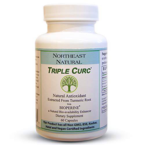 Northeast Natural Triple Curc | 95% Turmeric Curcumin 500mg | GMO Free with High Potency & Absorption | For Inflammatory & Joint Support | 60 Capsules