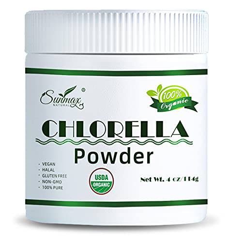 Pure Natural Chlorella Powder 22oz Cracked Cell Wall Certified Organic Green Product Gluten Free，Vegan，Protein